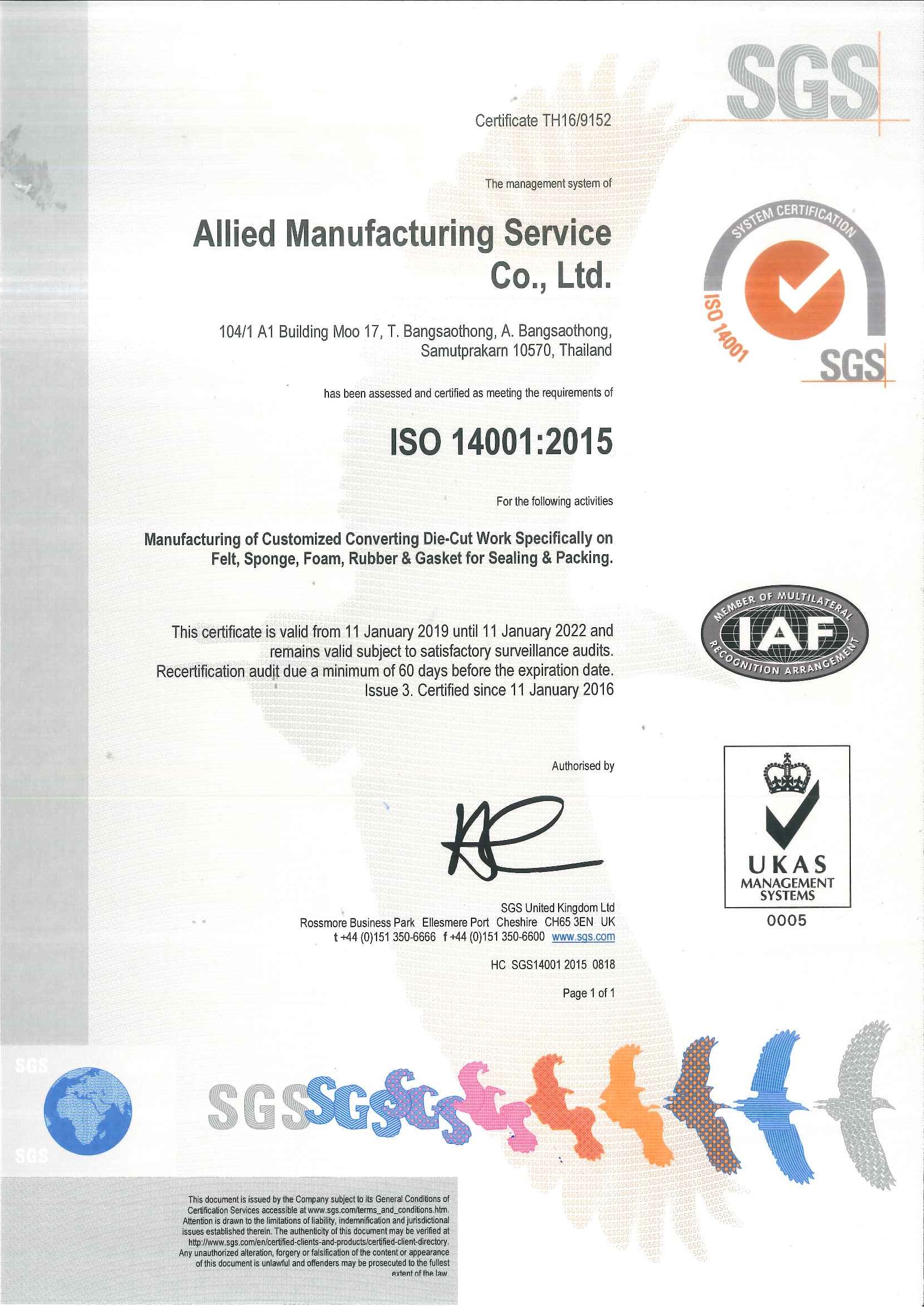 ISO 14001_2015Cert. (TH16-9152) 11 Jan_19-11Jan22